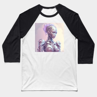 Portrait in Pastel Colors of A Fractal Robot Baseball T-Shirt